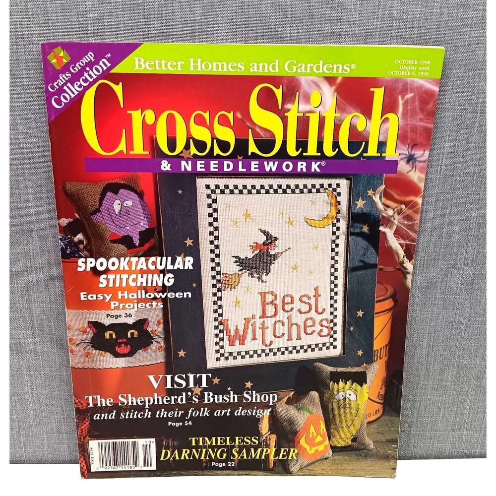 Halloween Cross‎ Stitch Magazine Better Homes & Gardens October 1998 90s Crafts